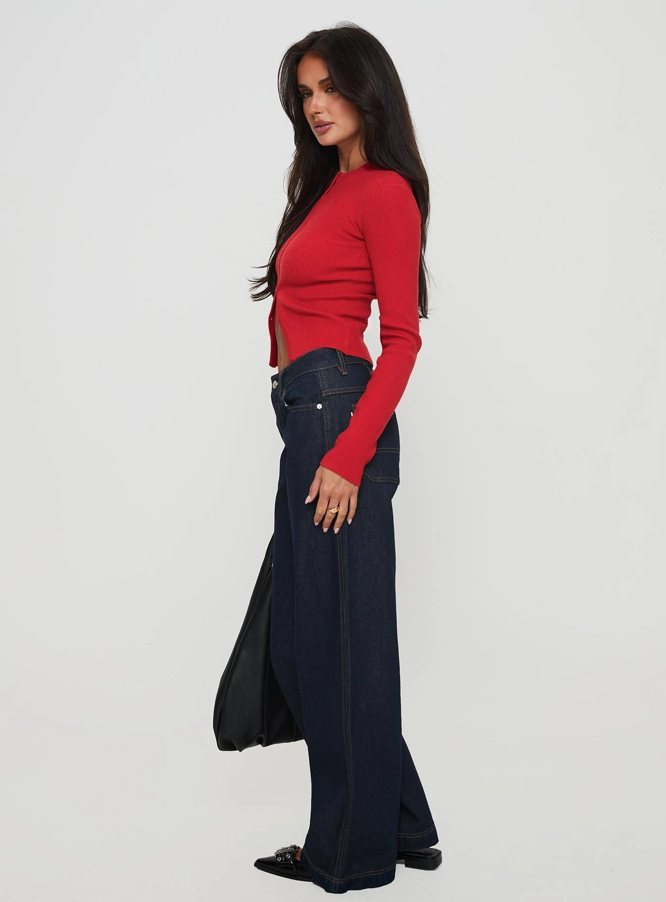 Jankins Mid Rise Baggy Jeans Dark Blue Wash Everyday Eco Friendly Earthy