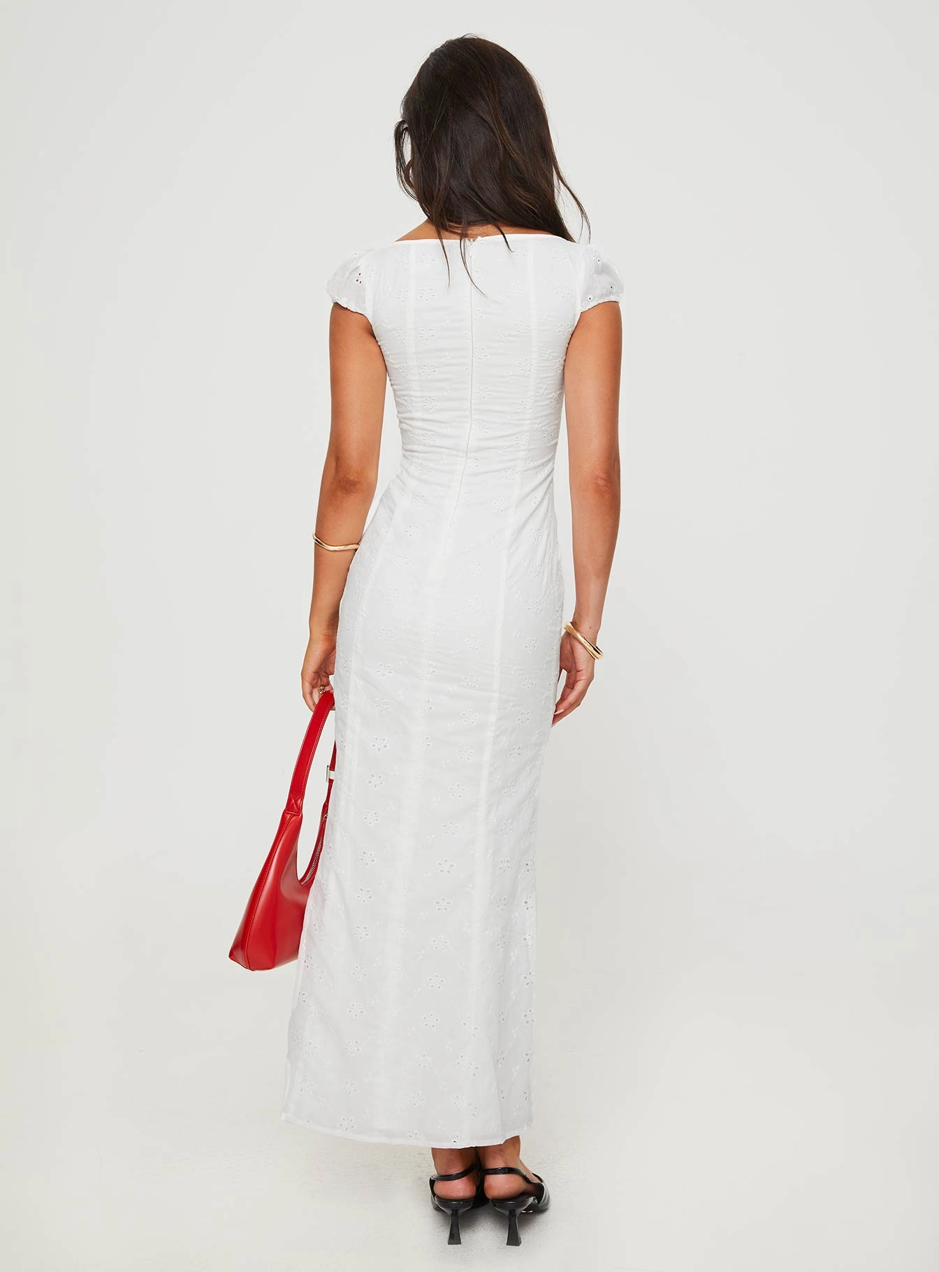Fashionable Fit Jewel Tones Noelani Maxi Dress White