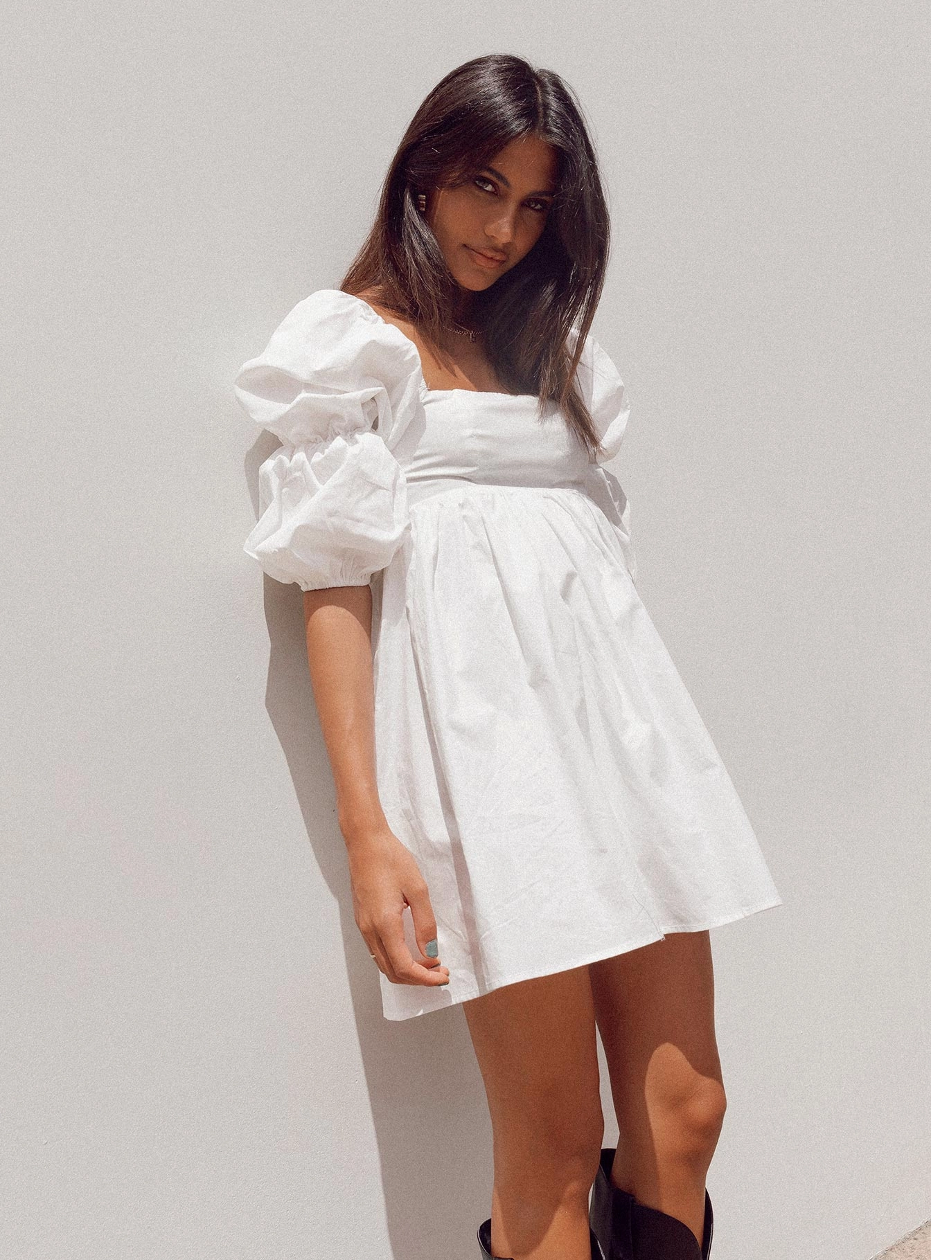 Noha Mini Dress White Euro Touch urban vibe