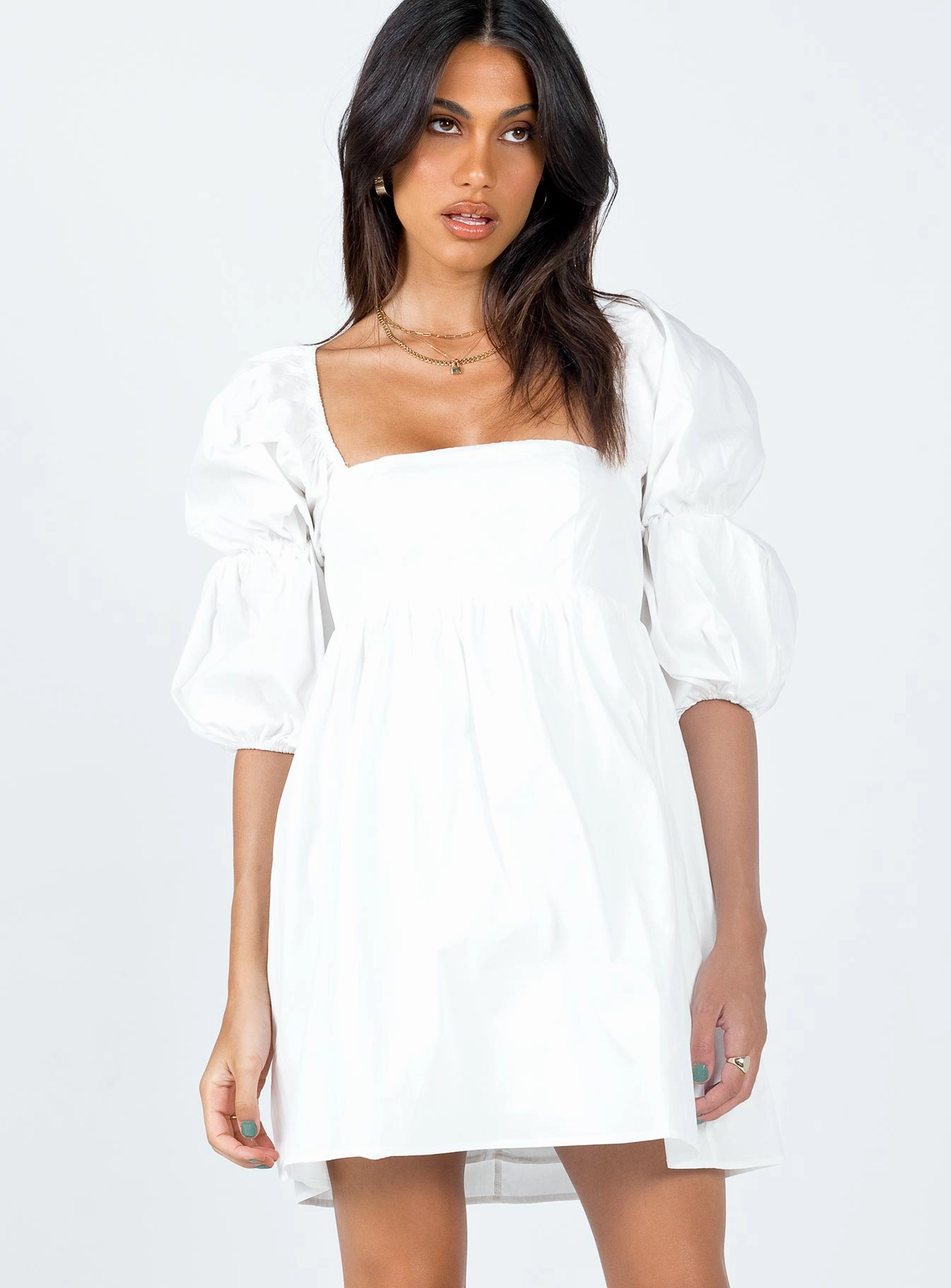 Bright-colored piece Fresh Look Noha Mini Dress White