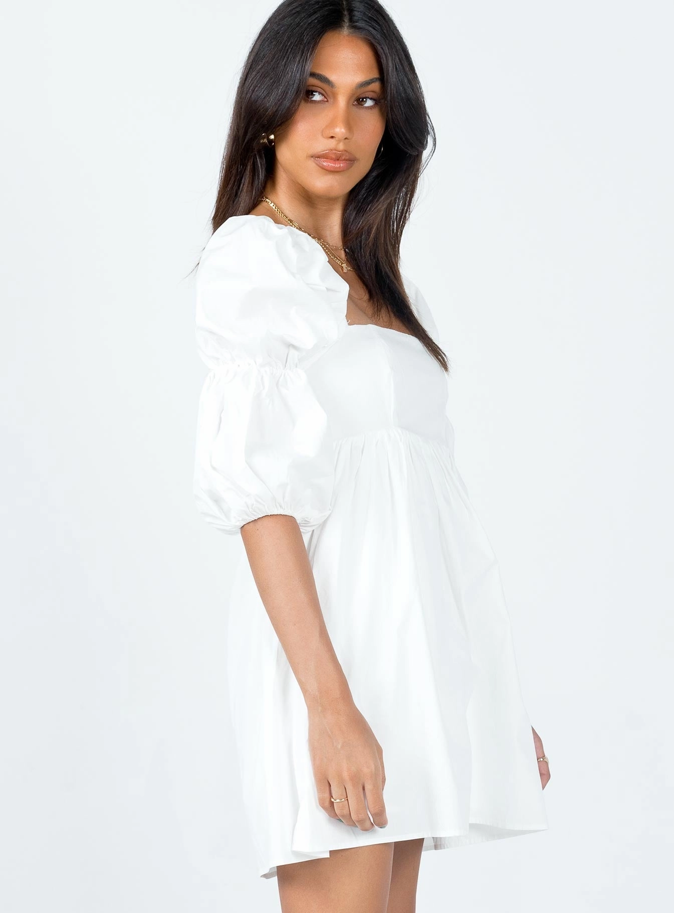 Noha Mini Dress White Classic Wear soft look