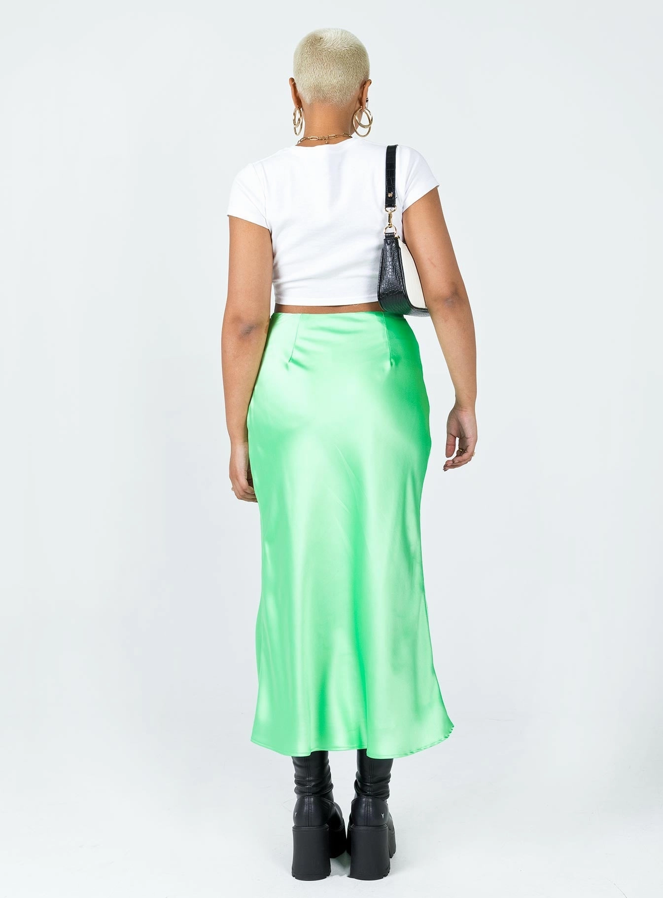 Synthetic Blend Cozy Edge Nola Midi Skirt Green