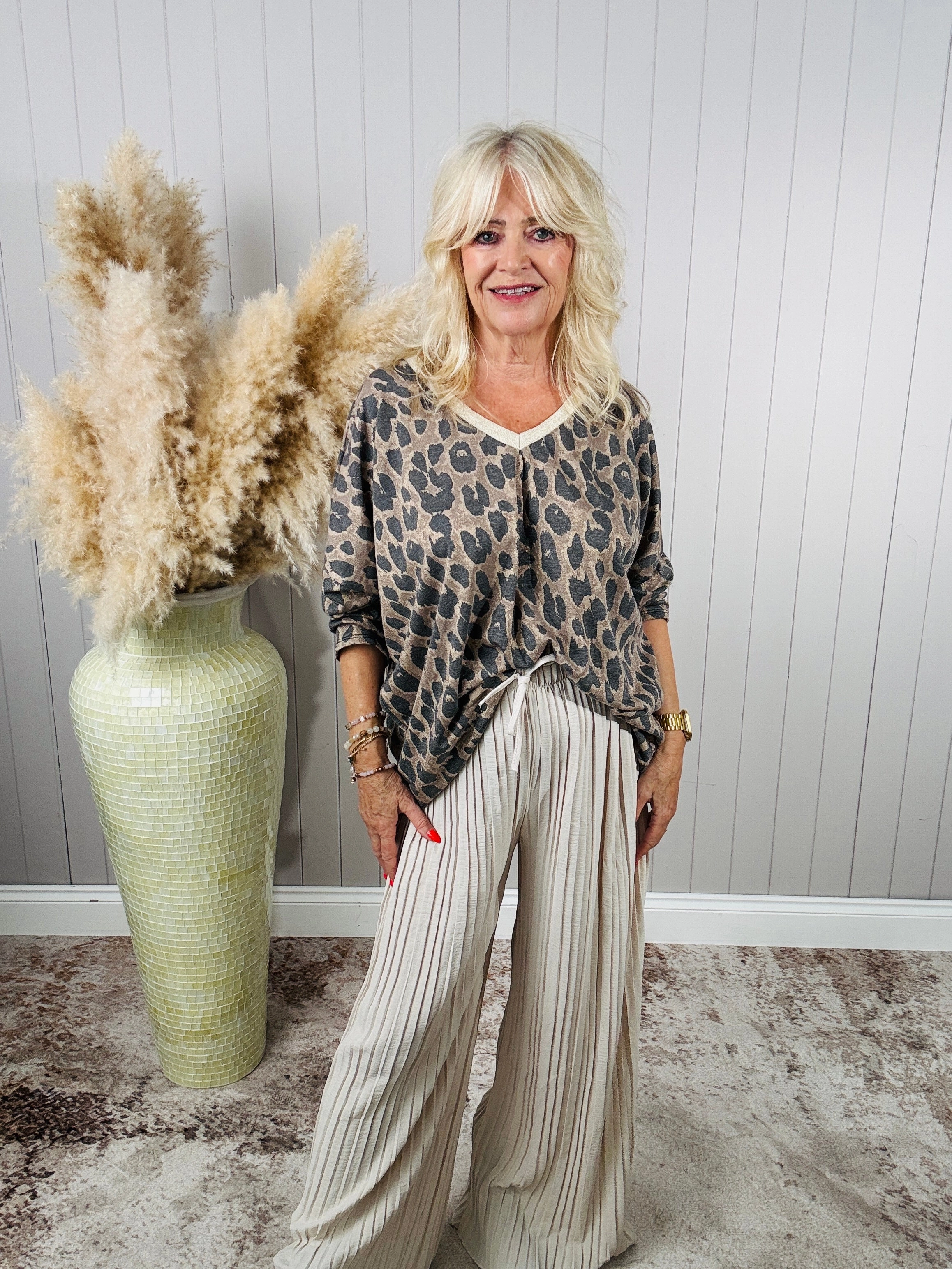 Polly Pleat Trousers Cream Active Utility Travel Ready Fit