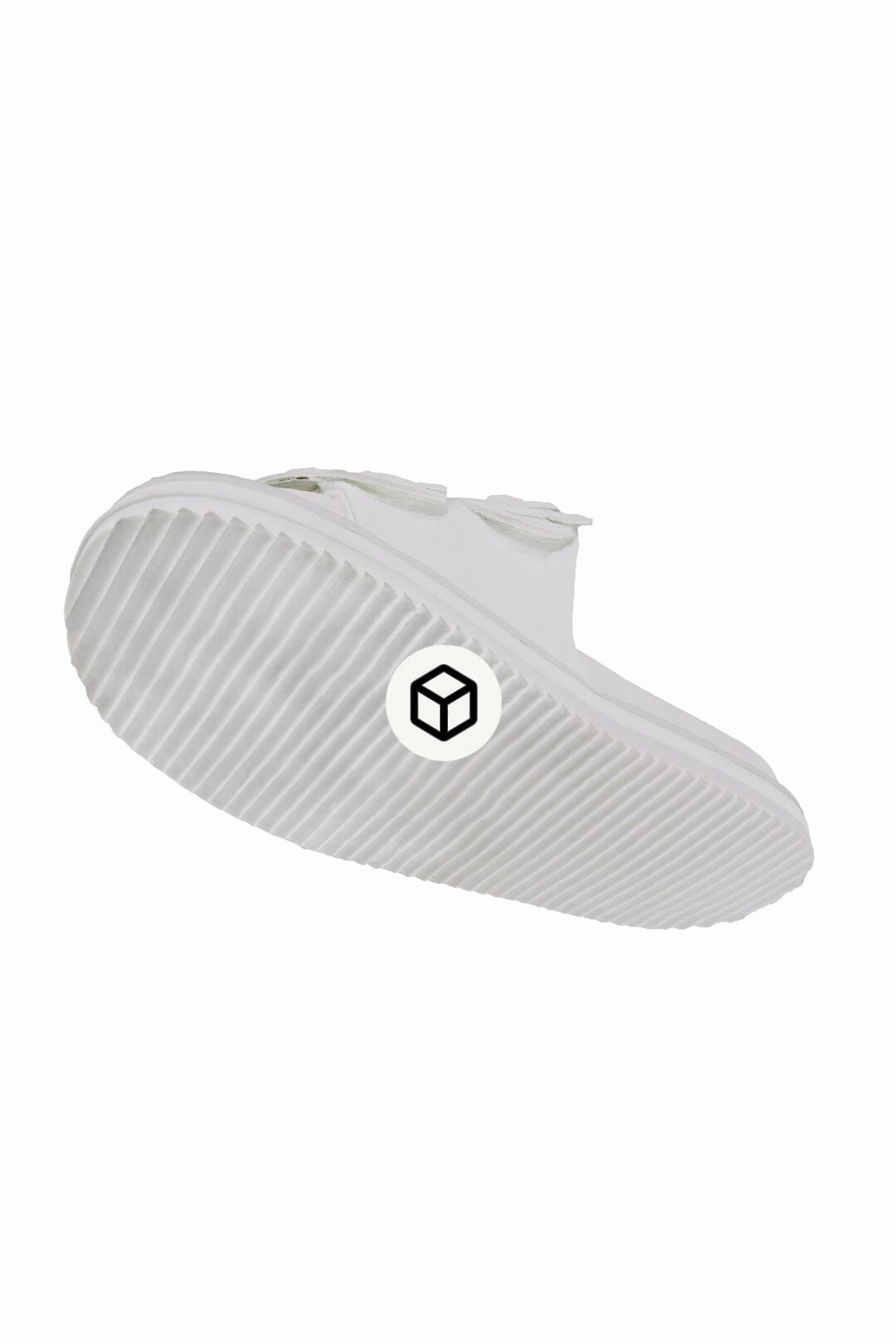 Wraparound Strap Microfiber Lining System WHITE MONSTERA ANATOMIC SLIDE SANDAL