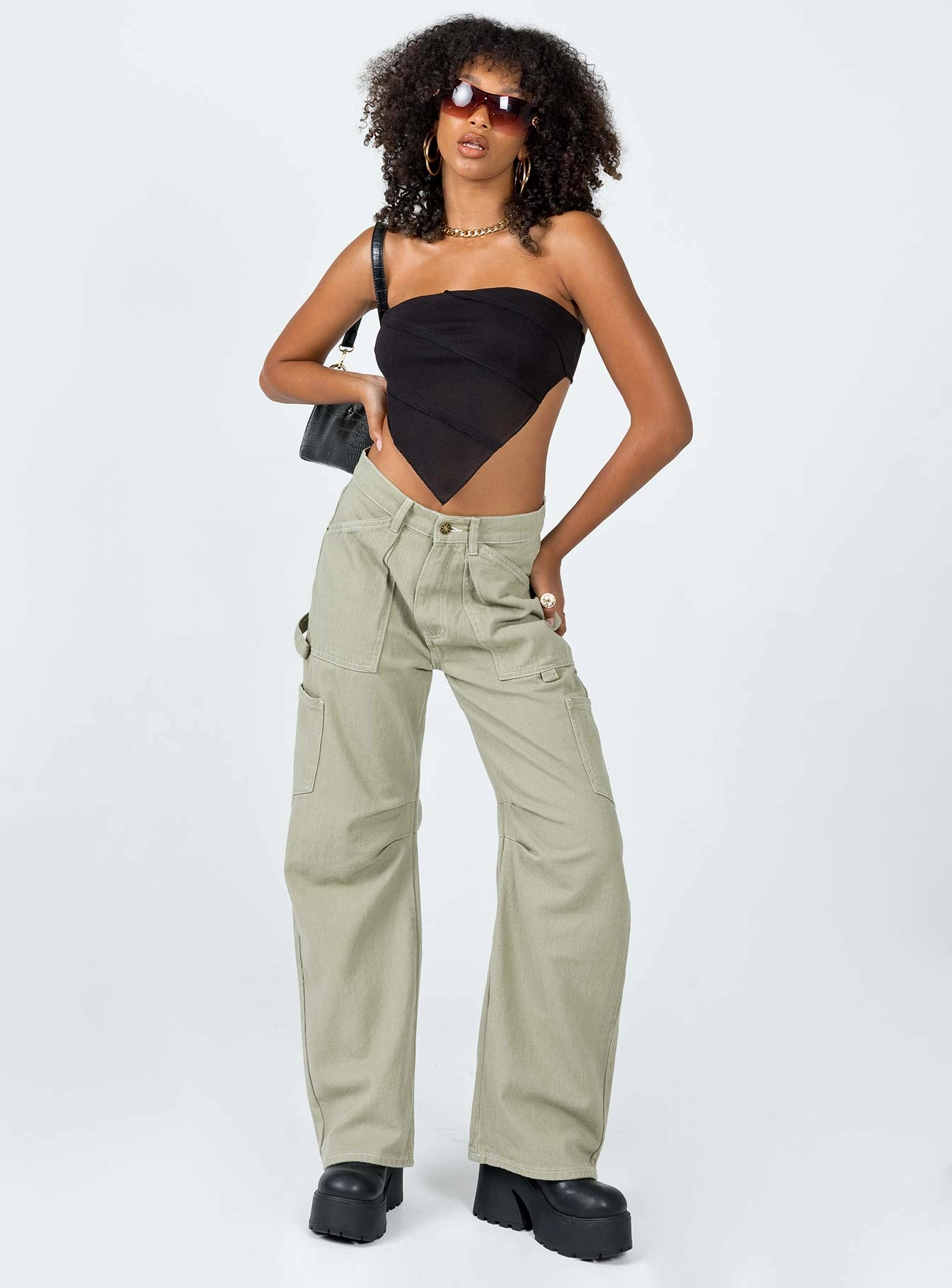 Miami Vice Pants Light Khaki Windproof coating High-rise waist