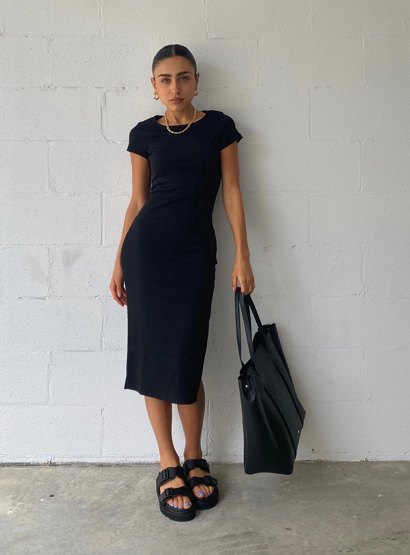 animal-print The Classic Midi Dress Black