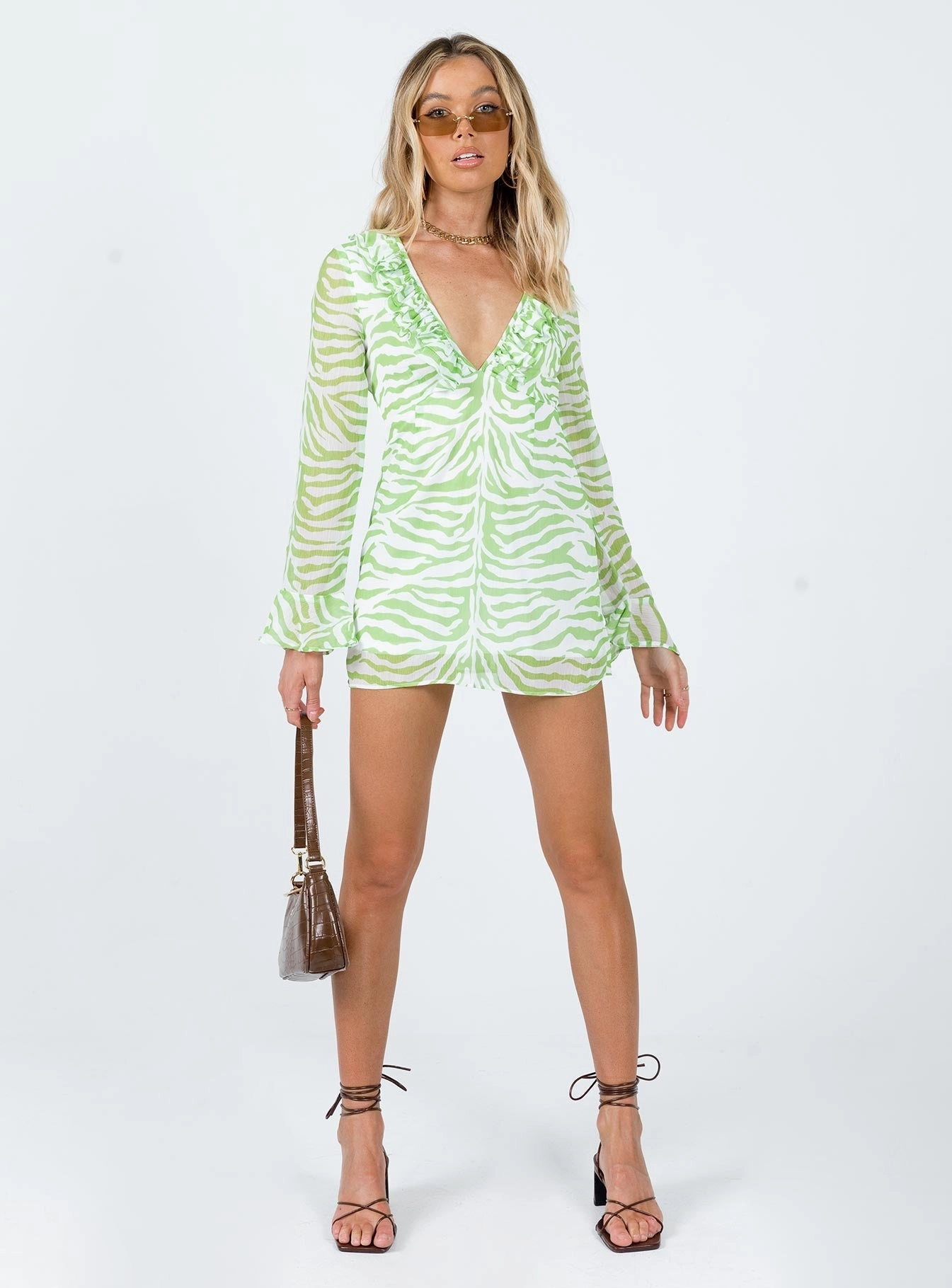 Nostalgia MinI Dress Green Trendy Fit Maximalist-Trend