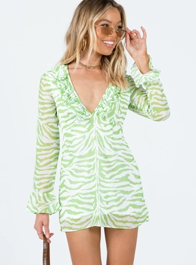 Nostalgia MinI Dress Green Garden-Party