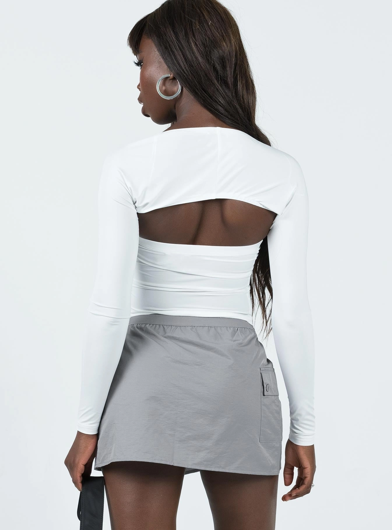 Not Going Home Mini Skirt Grey Adjustable Fastening