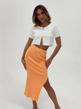 City Mood Relaxed Mood Tanna Midi Skirt Orange