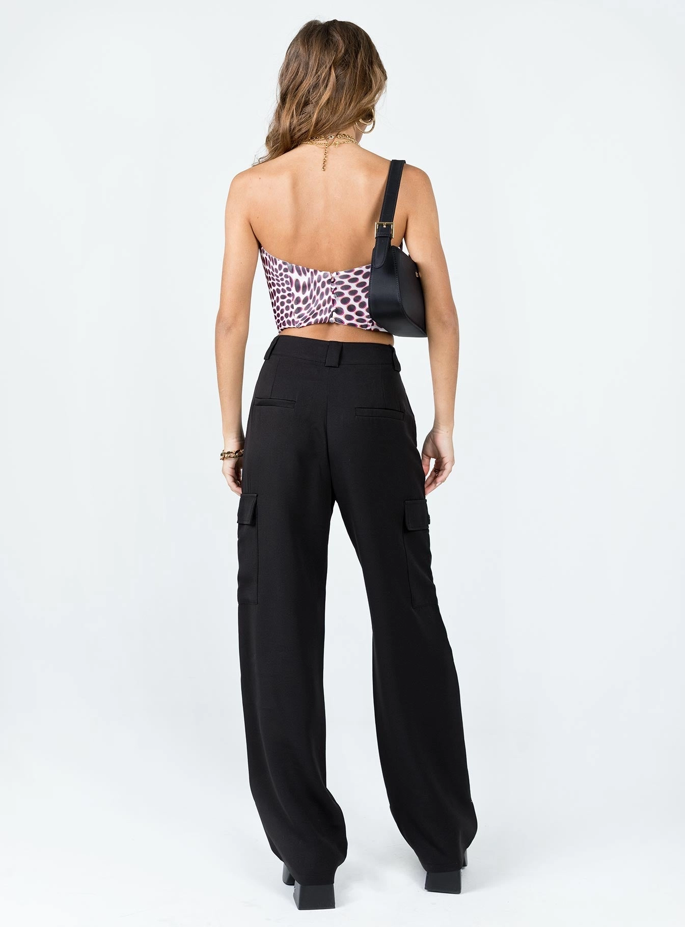 Kaydence Cargo Pants Black Relaxed Fit Design