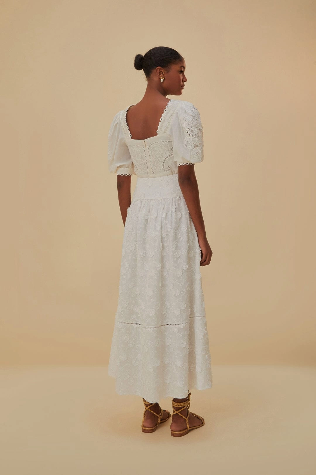 Off-White 3D Flower Midi Skirt light feel