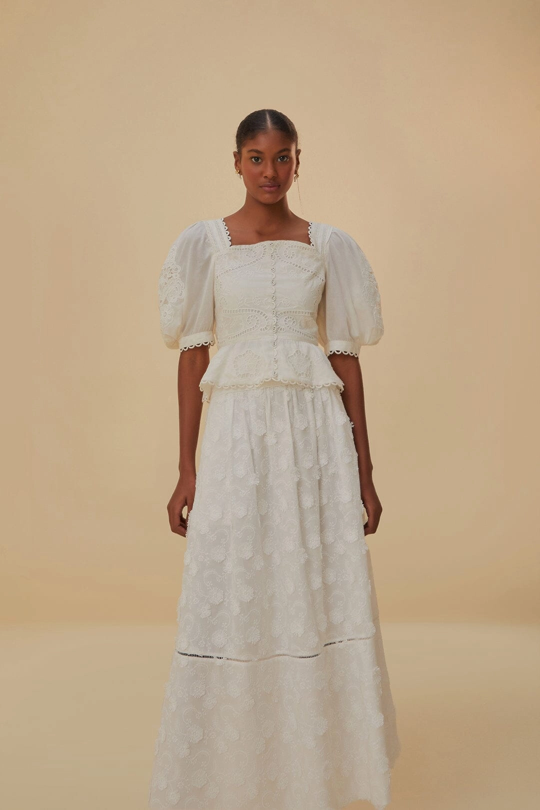 Off-White 3D Flower Midi Skirt Non Irritating Texture