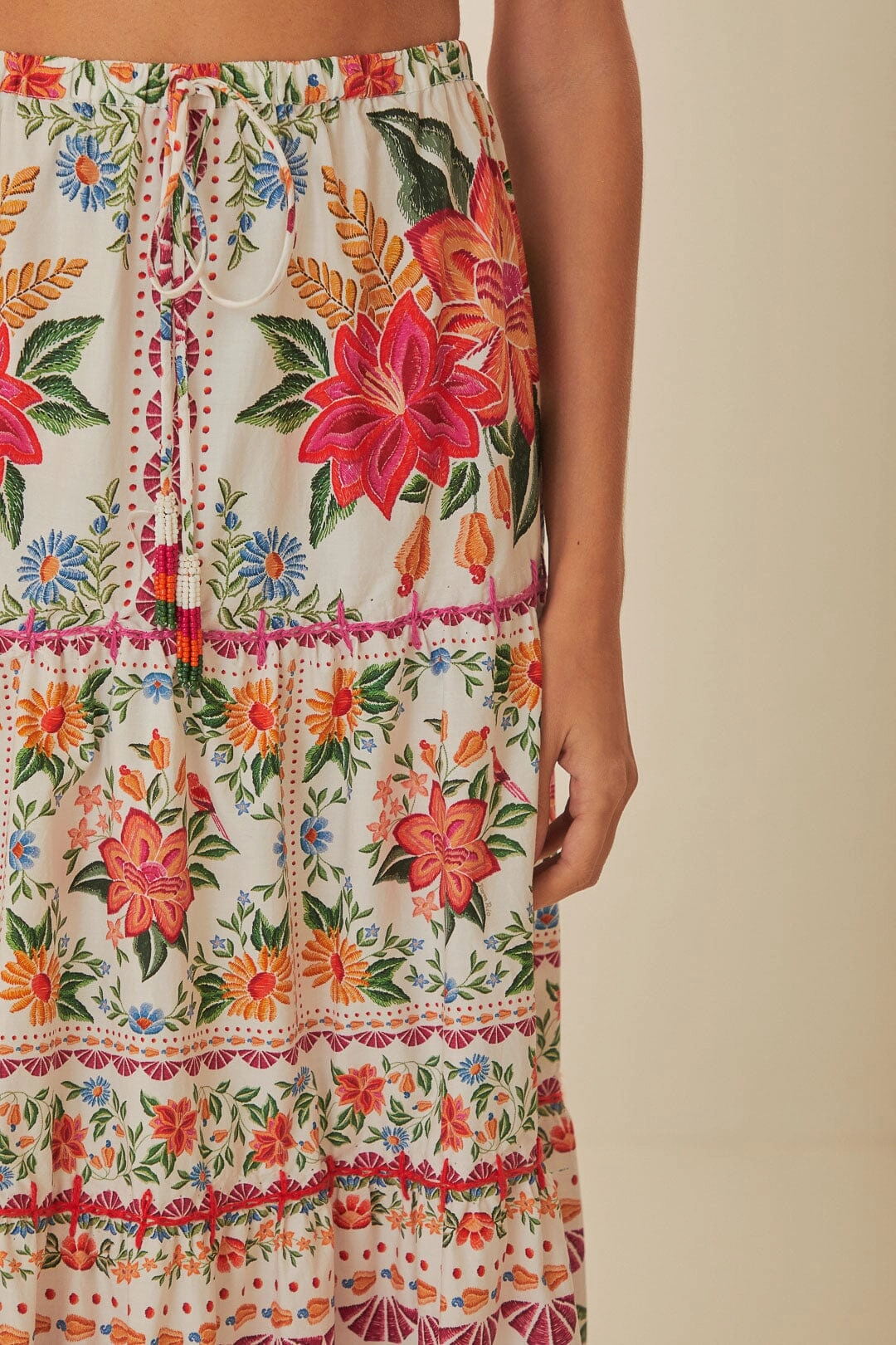 Off-White Bloom Garden Maxi Skirt Ankle length No Ride Up