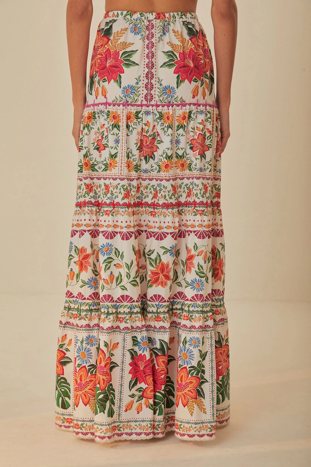 Off-White Bloom Garden Maxi Skirt Cozy Vibe Mall Brand Look