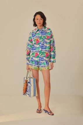 Off-White Carioca Posters Shorts fishing outfit Flame Retardant Coating