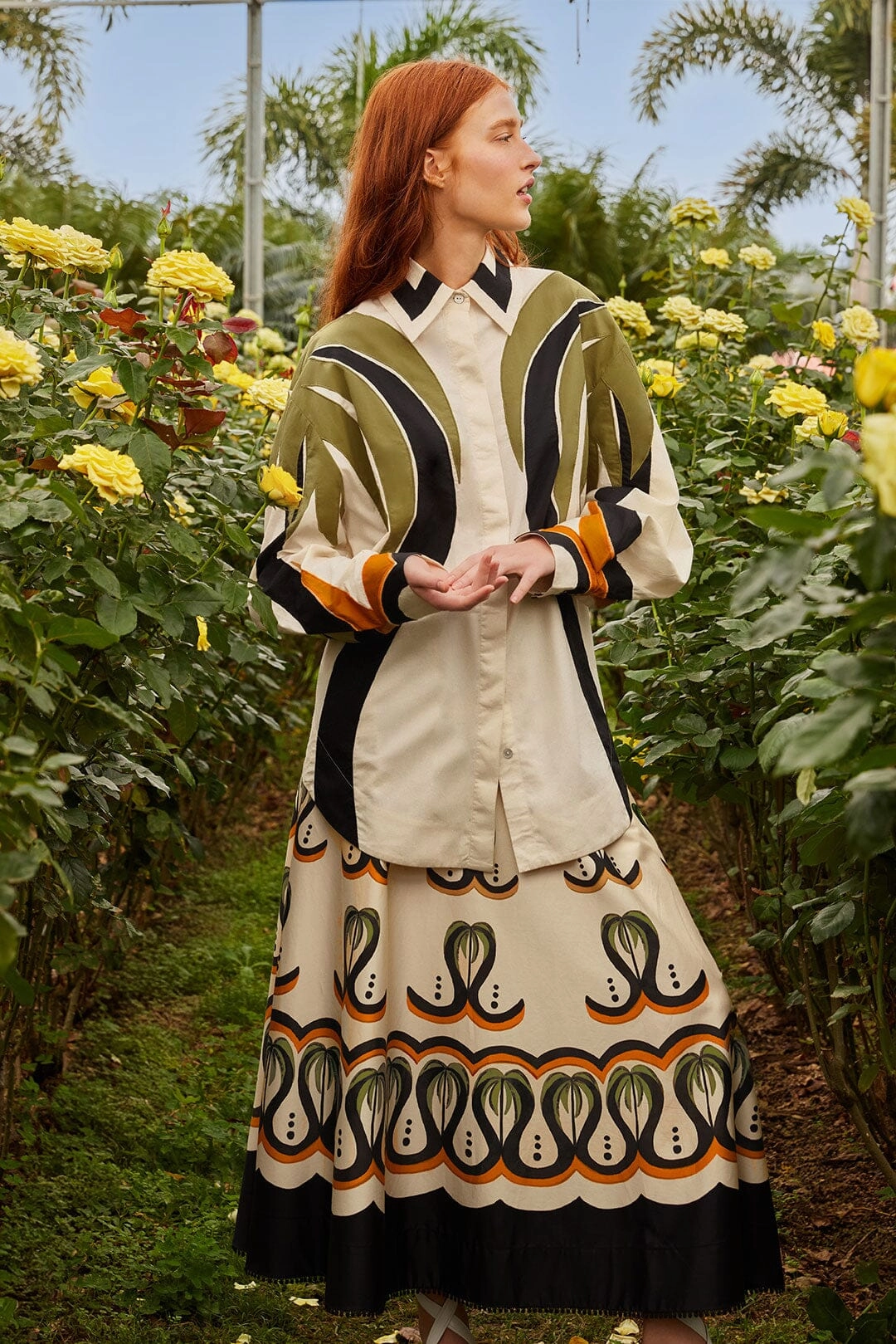 Off-White Coconut Tree Flow Skirt Calm Mood
