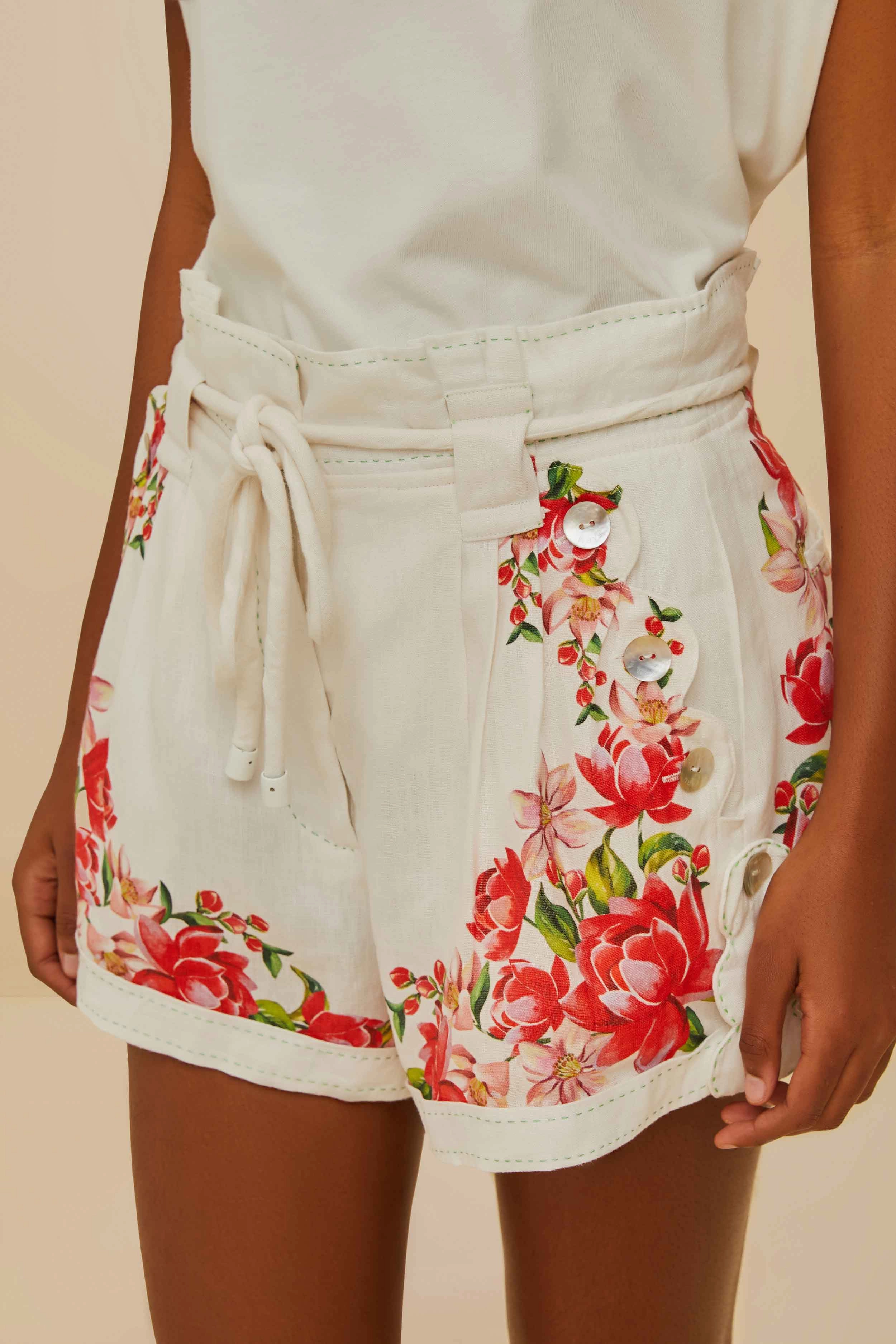 Off-White Flower Tapestry Embroidered Shorts campers Soft Comfort