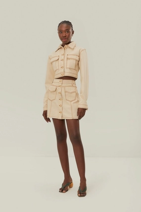 Off-White Gabardine Mini Skirt Machine washable Travel Influence