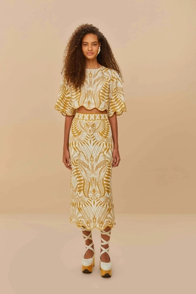 Off-White Lace Nature Euroflax? Premium Linen Midi Skirt Road Trip Hip Skimming