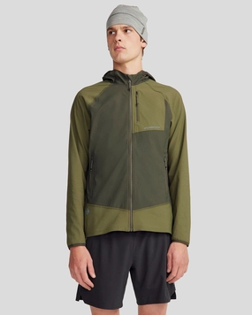 City Wear Men's Aysen Hooded Fleece Jacket - Dark Moss/Light Moss