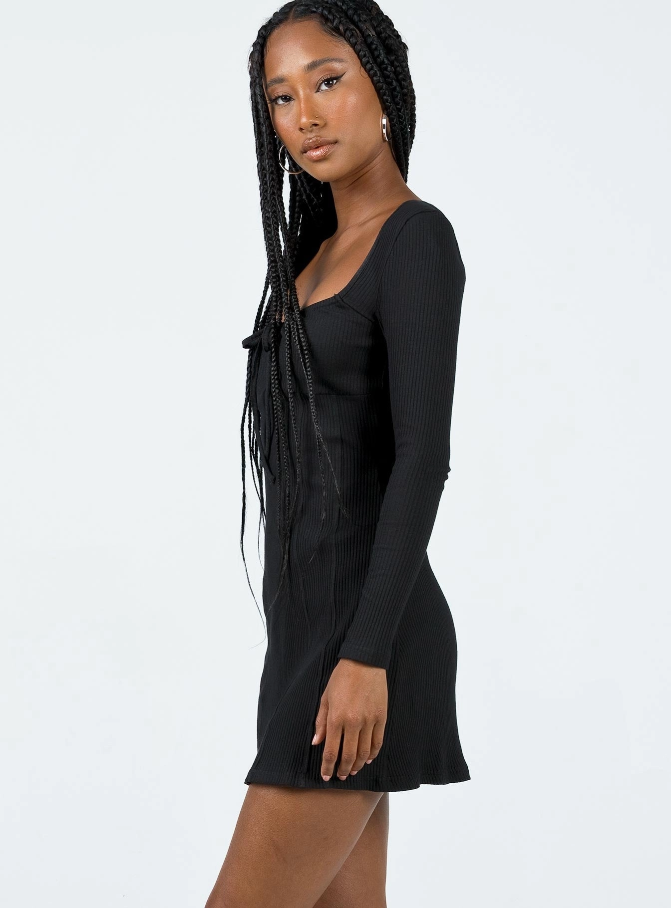 Cozy Wear Normandy Long Sleeve Mini Dress Black