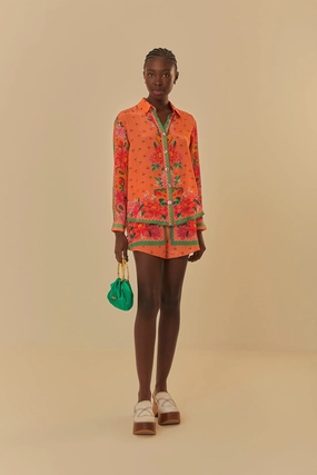 Orange Fruit Garden Scarf Shorts On-the-Go Shorts