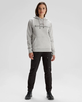 Everyday Layer Women's Kathmandu Logo Hoodie - Light Grey Marle