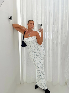 Clean Base Oscar Maxi Dress Blue Floral