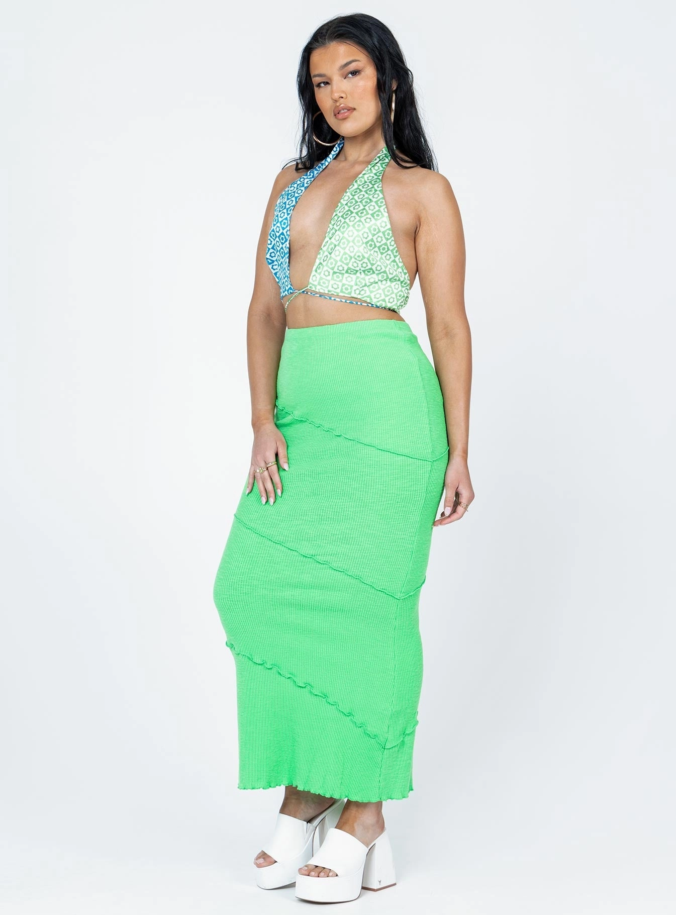Fashion Details Oscar Maxi Skirt Apple Green