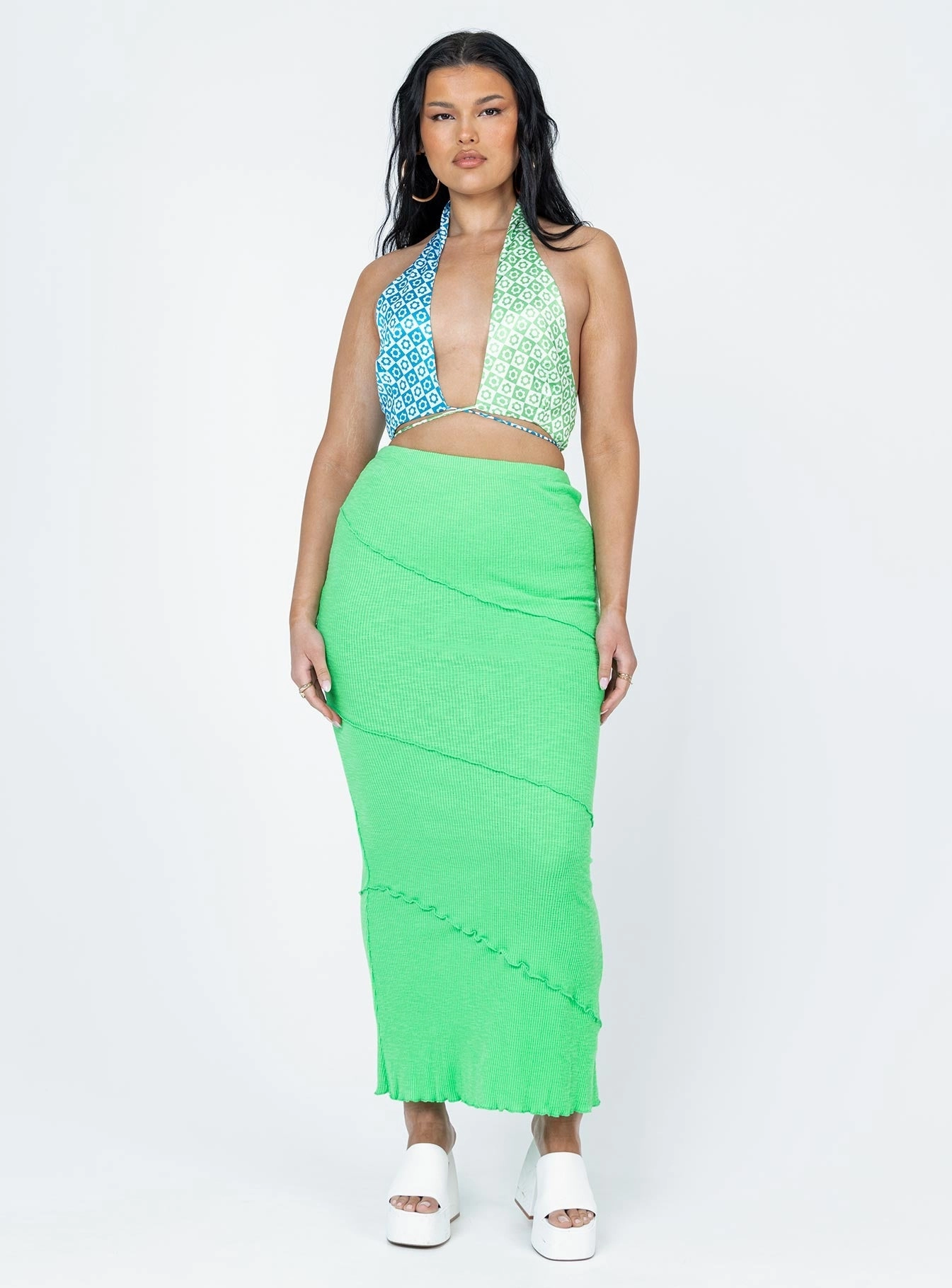 Oscar Maxi Skirt Apple Green Seasonal Layering
