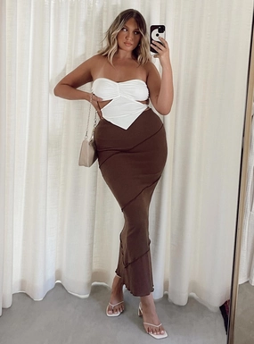 Oscar Maxi Skirt Brown Functional Fashion Performance Outfit