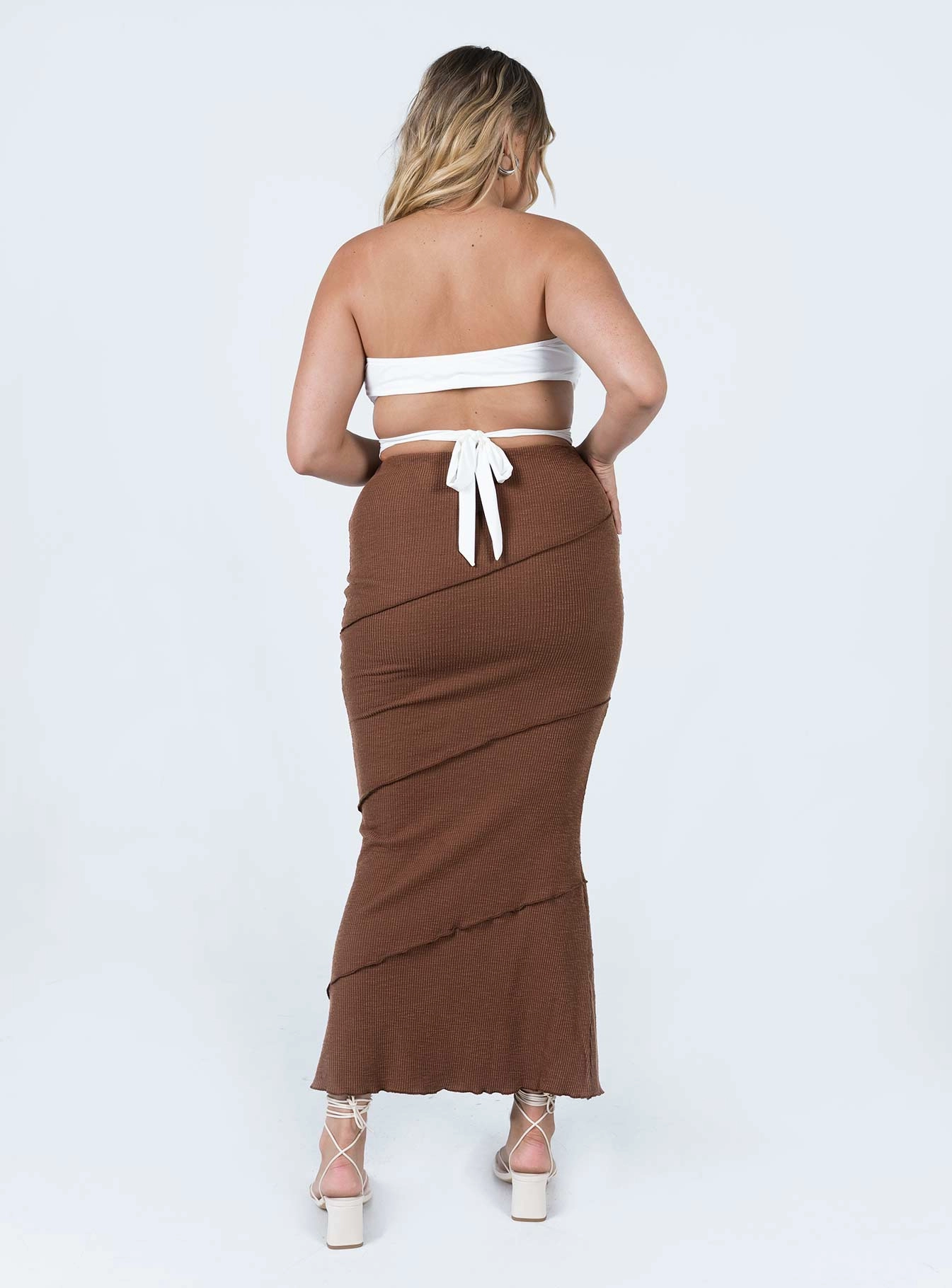 party look Stretch Waist Oscar Maxi Skirt Brown