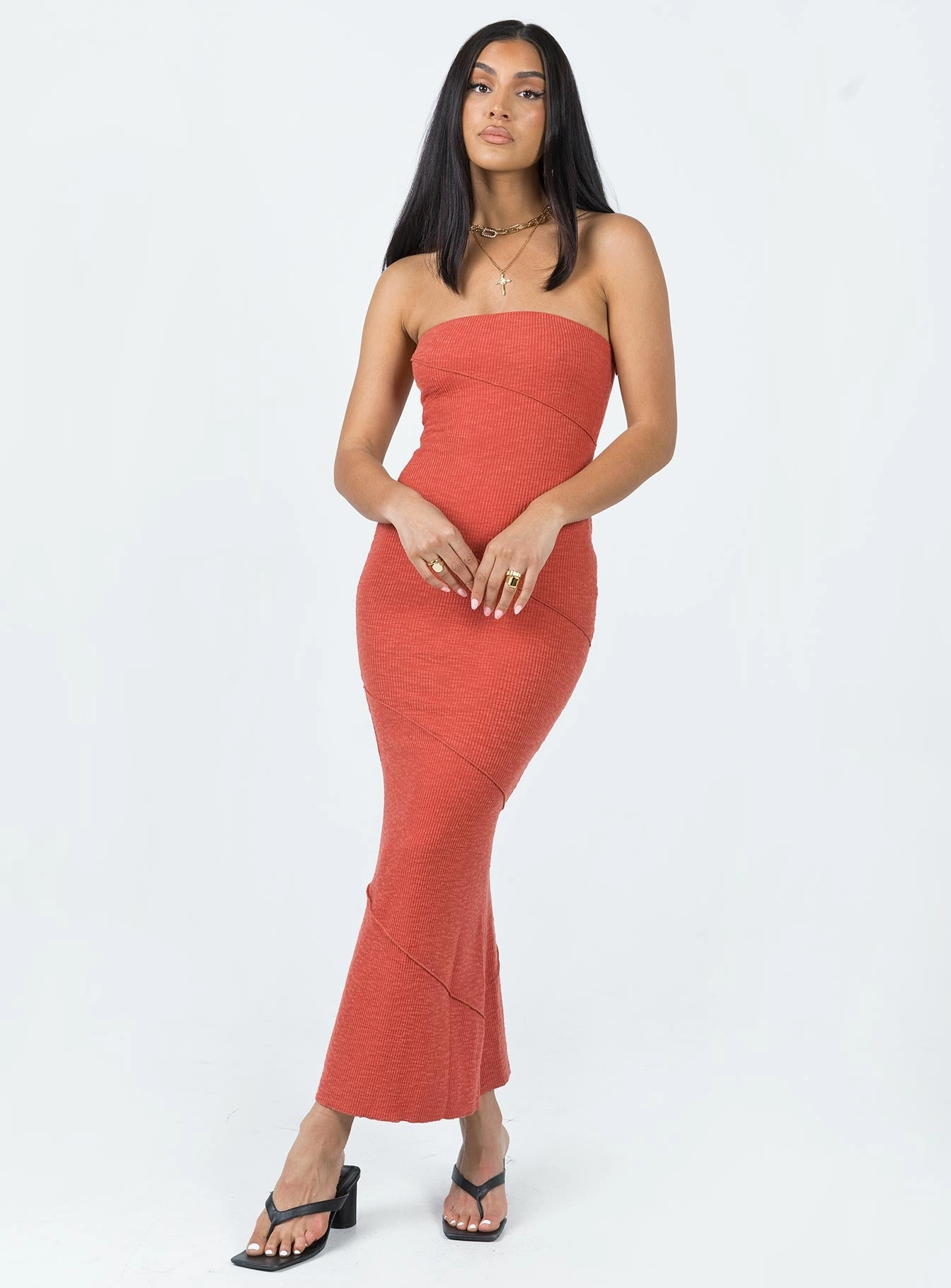 Oscar Midi Dress Rust Relaxed Style Wear