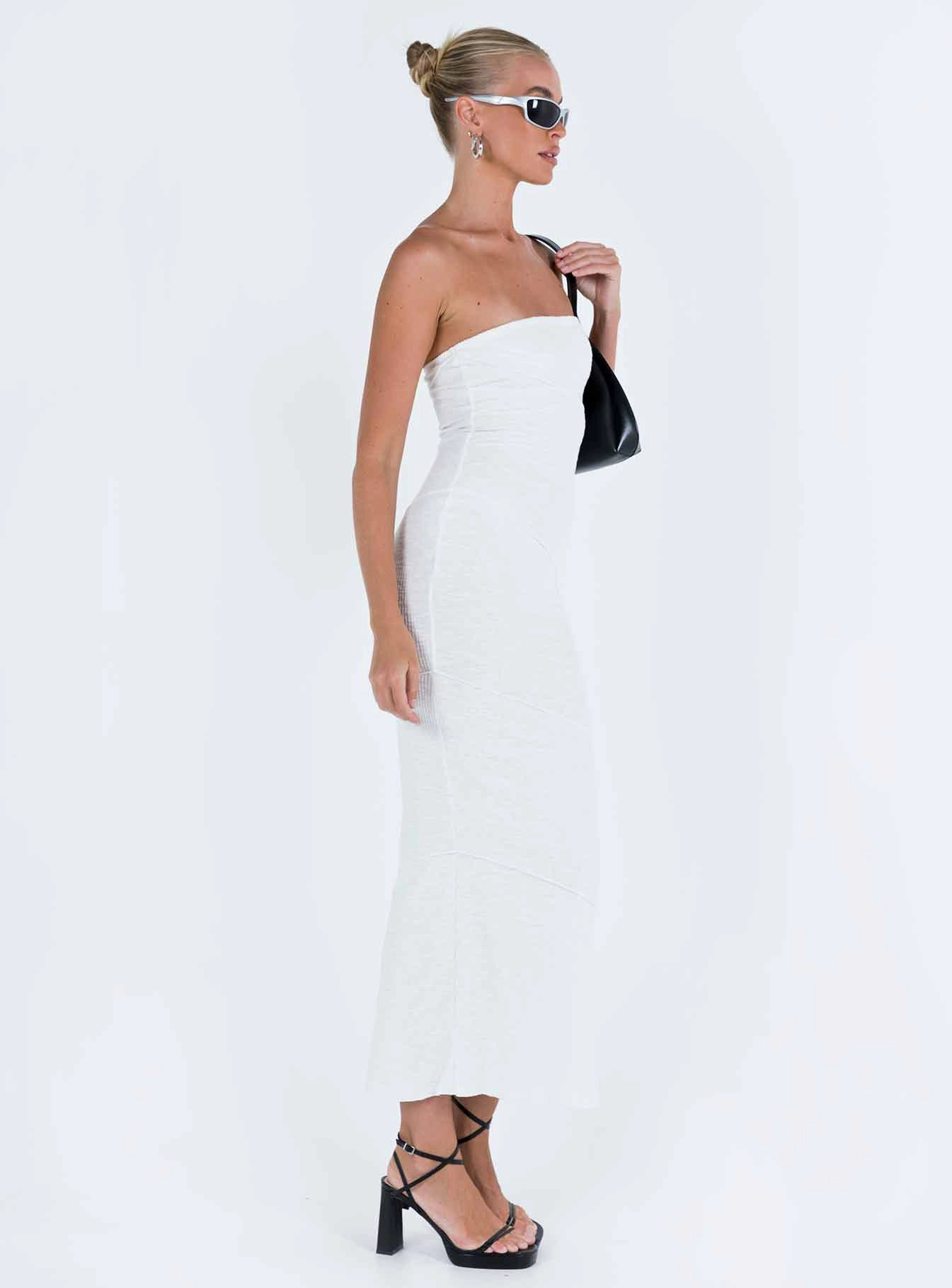 Oscar Midi Dress White Tall Romantic Hour All Day Ready