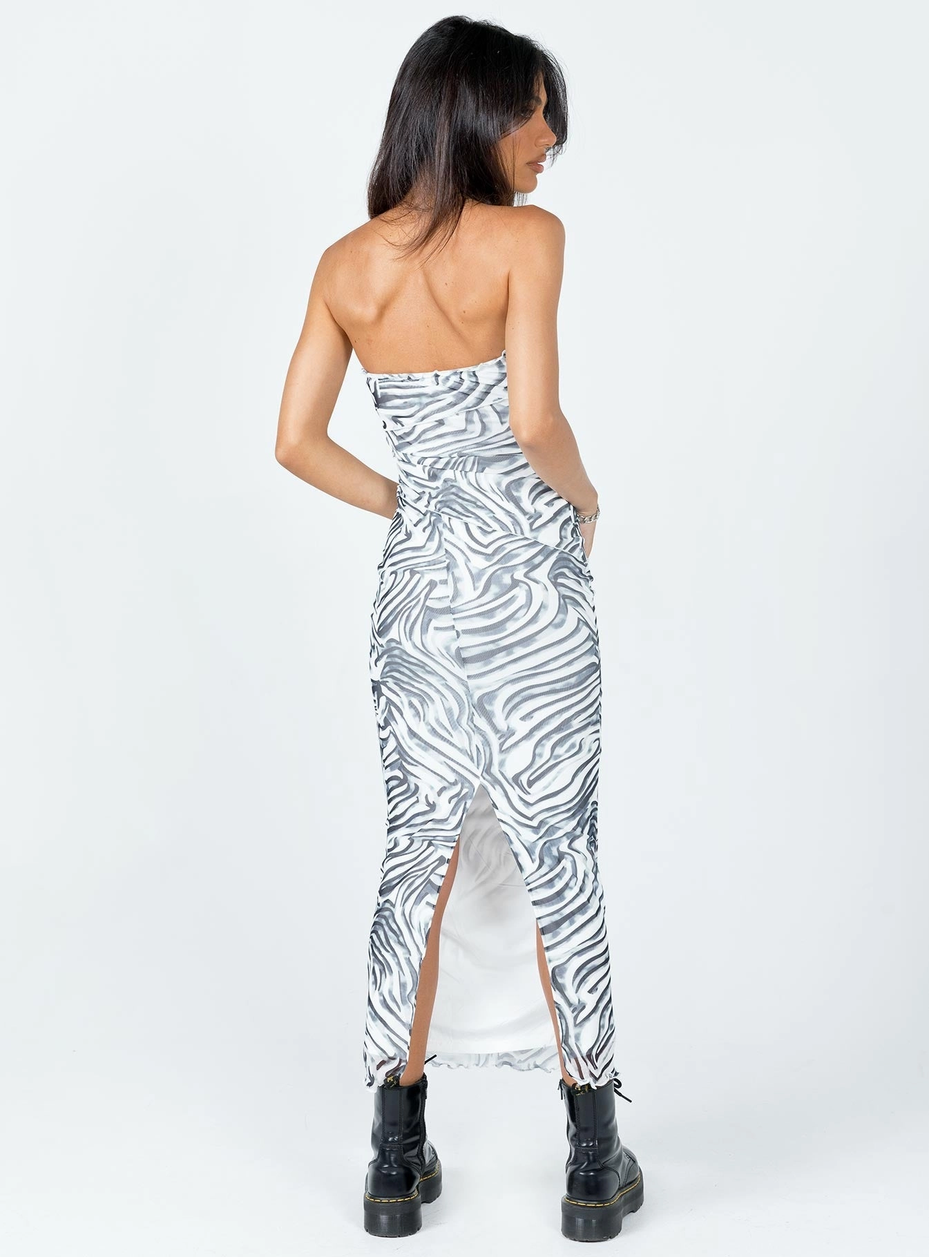 Oscar Midi Dress Zebra Vibrant Form soft elegance