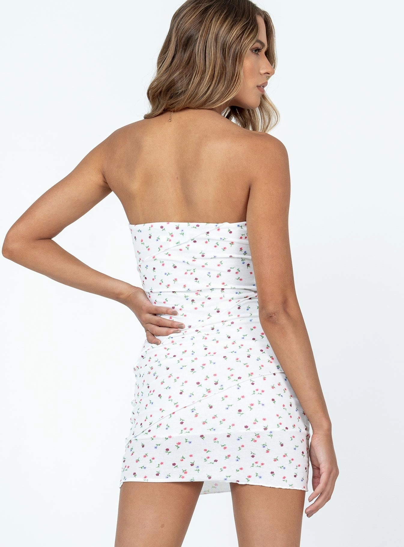 Oscar Mini Dress White Floral Easy Wrap