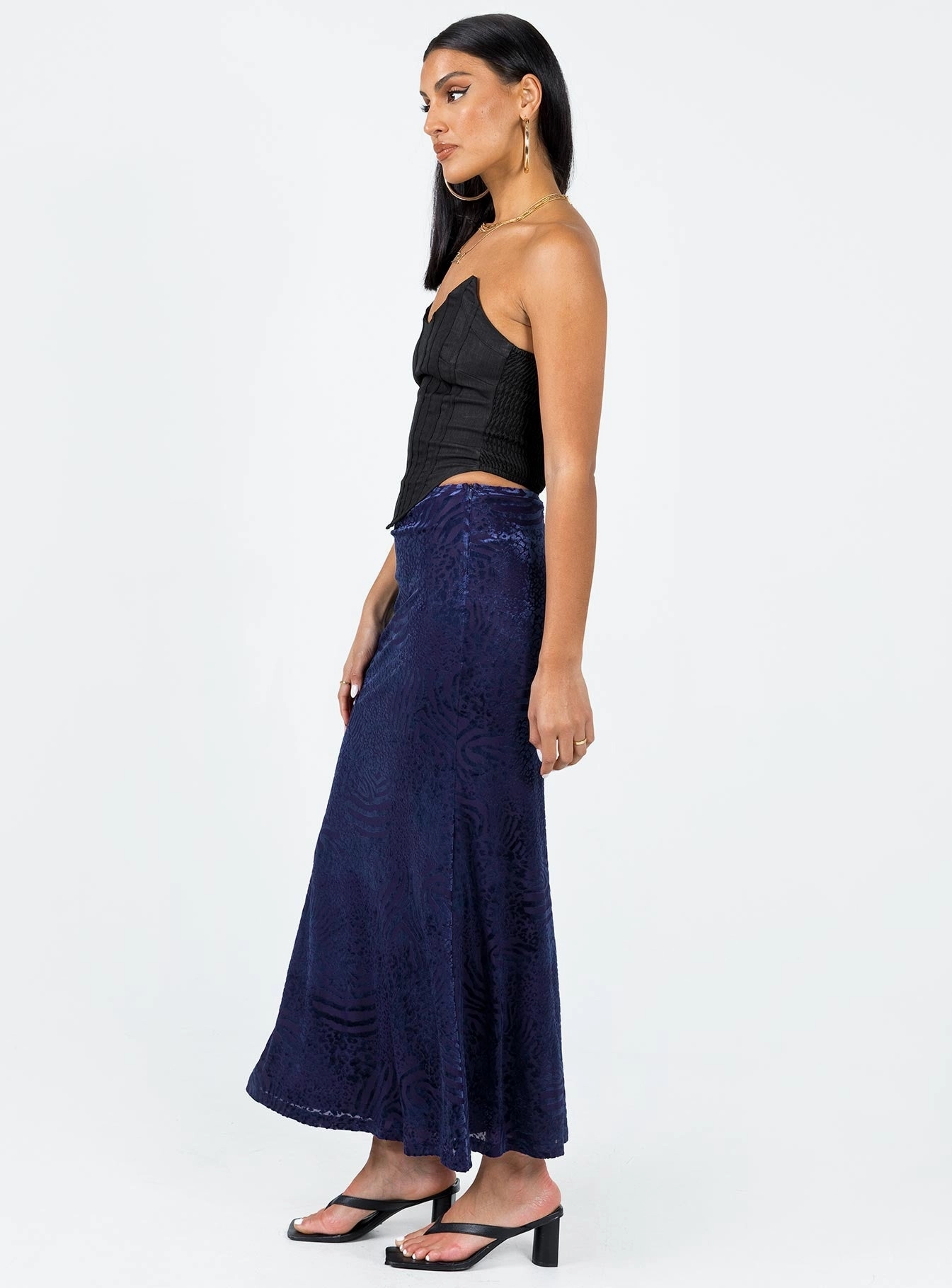 All Day Comfort Road Trip Braxton Maxi Skirt Blue