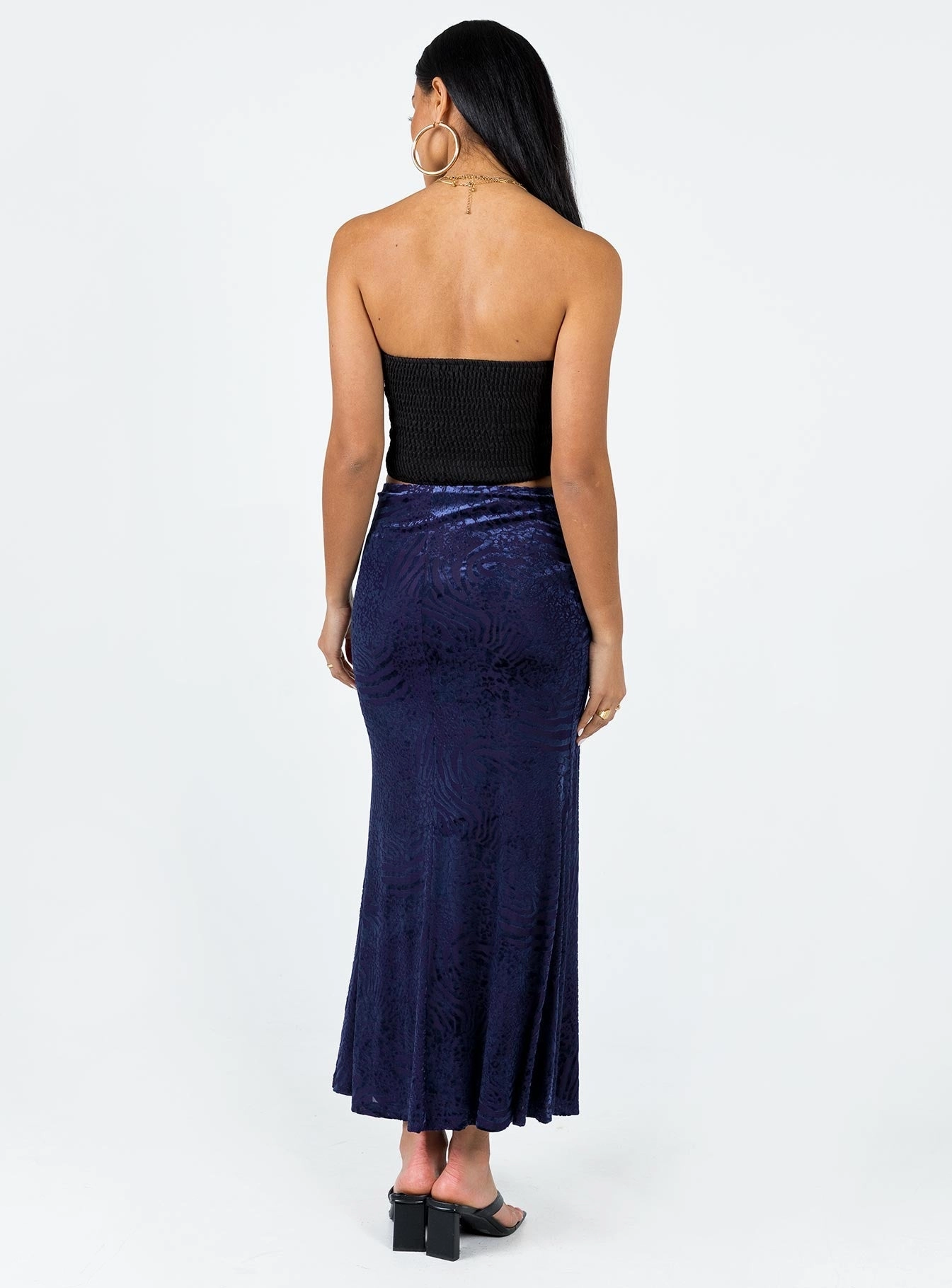 Braxton Maxi Skirt Blue Quick Dry Technology Shirred Back