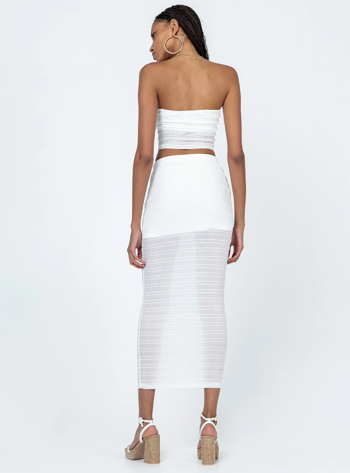 Emmie Set White Stretch Material