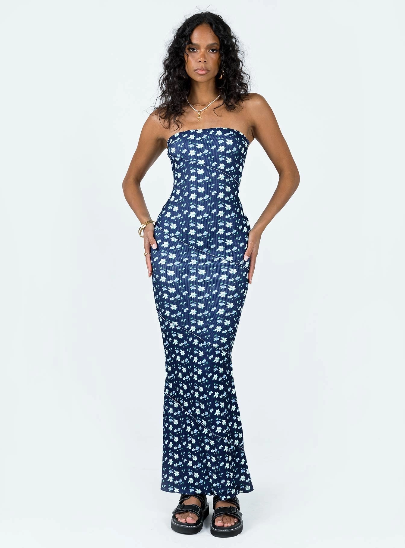 Must Have Oscar Midi Dress Navy Floral