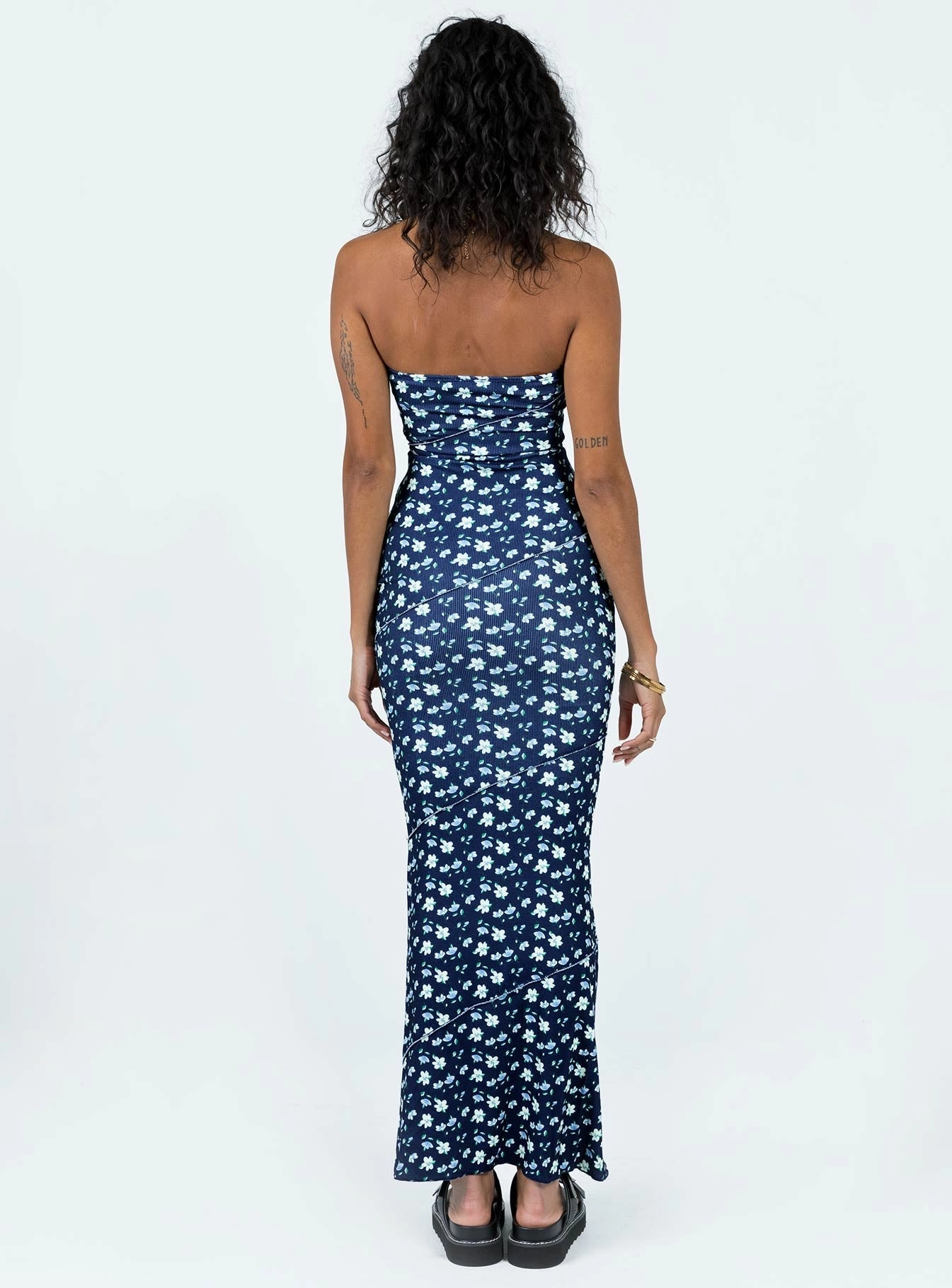 Office Cool Gentle Stitch Oscar Midi Dress Navy Floral