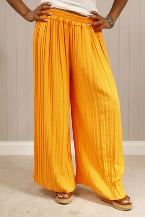 Paris Pleated Trousers Orange Core Comfort Active Layer