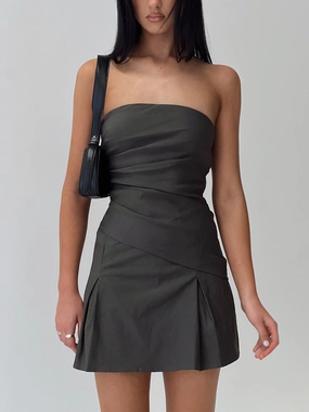 Graduation-Event Belleza Strapless Mini Dress Slate Grey