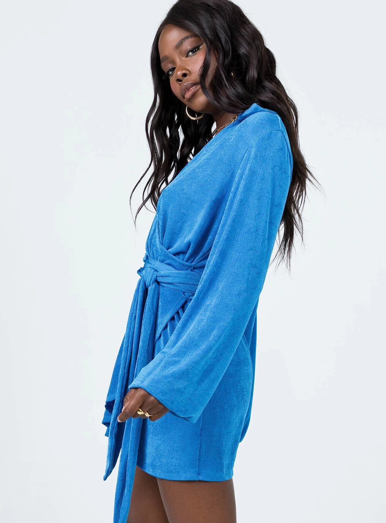 relaxed elegance Fitted Style Party Time Mini Dress Blue