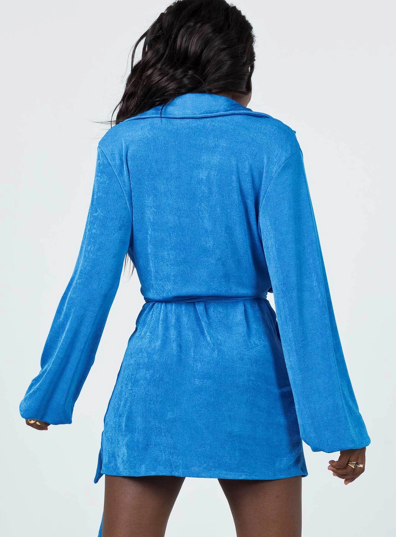 Special-Occasion Smart Detail Party Time Mini Dress Blue