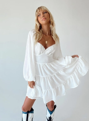Comfortable office piece Danny Long Sleeve Mini Dress White