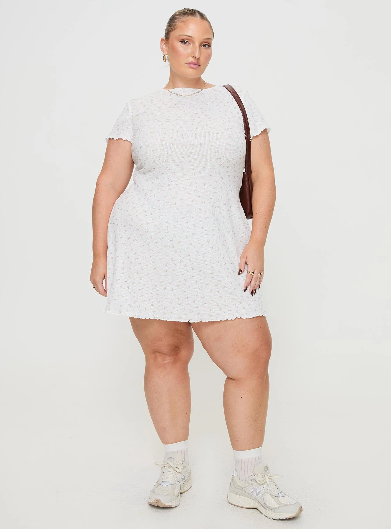 Patton Mini Dress White Floral Curve Luxe Comfort