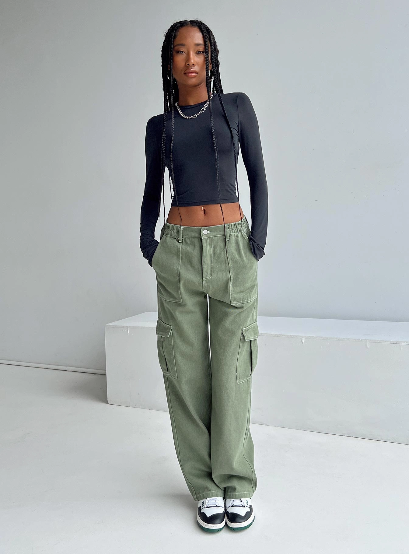 Pawley Cargo Pants Khaki Streetwear Essential clean look