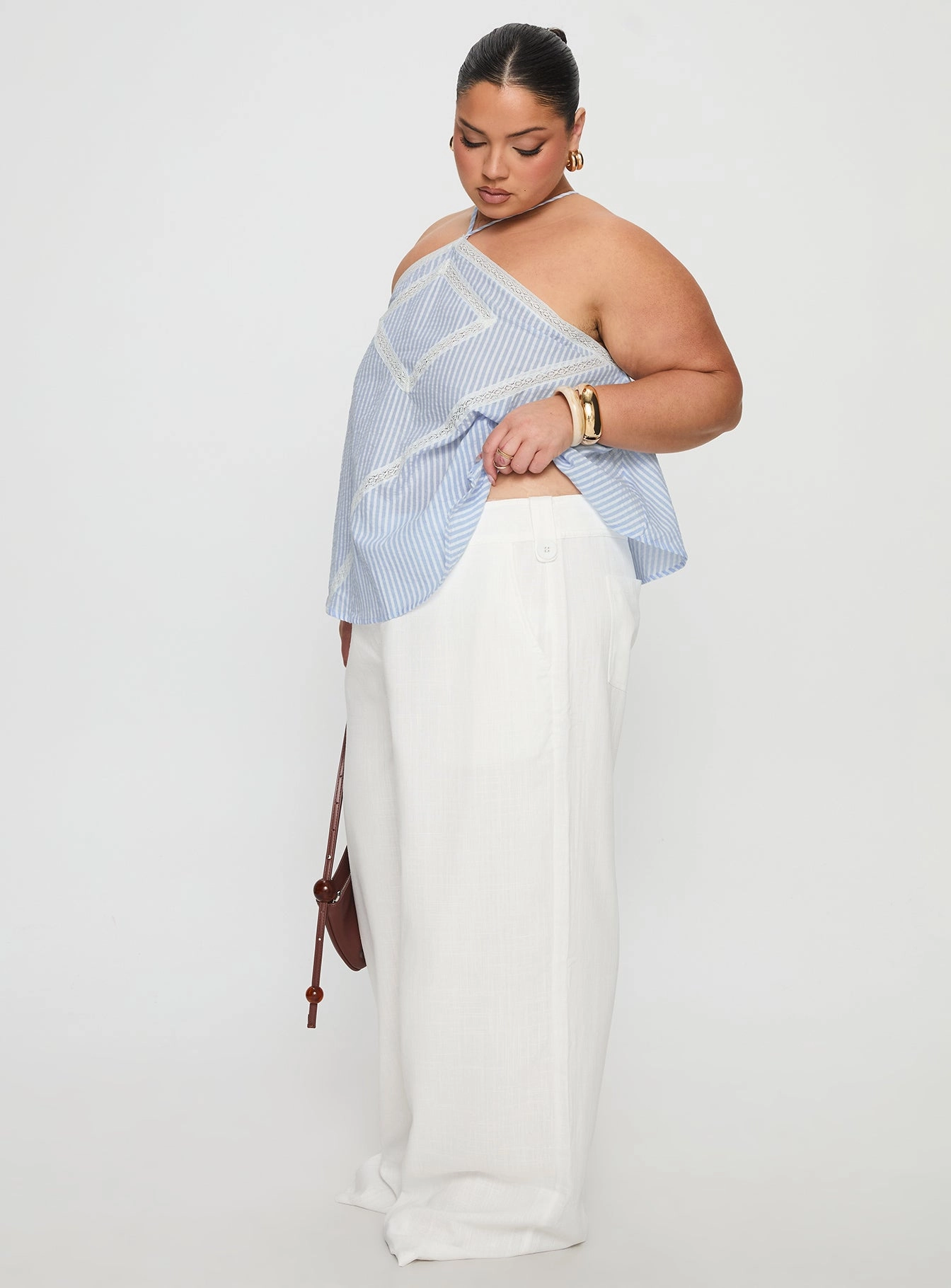 Pedra Wide Leg Pant White Curve Tough Build Hygienic Inner Layer